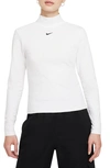 Nike Women's  Sportswear Collection Essentials Long-sleeve Mock Top In White