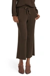 Splendid Georgie Rib Wide Leg Crop Pants In Chocolate