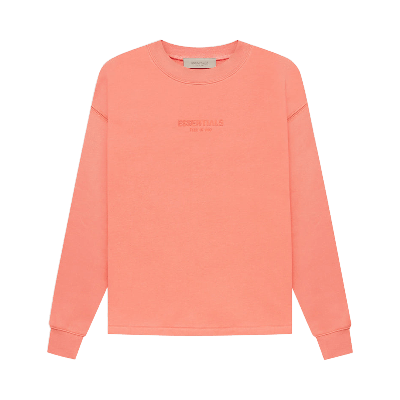 Pre-owned Essentials Fear Of God  Relaxed Crewneck 'coral' In Orange