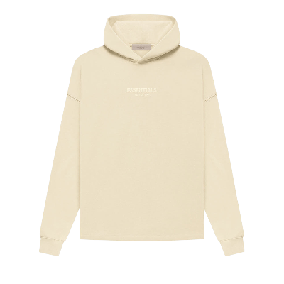 Pre-owned Essentials Fear Of God  Relaxed Hoodie 'egg Shell' In Cream