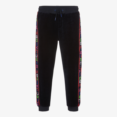 Marc Jacobs Teen Boys Blue Velour Joggers