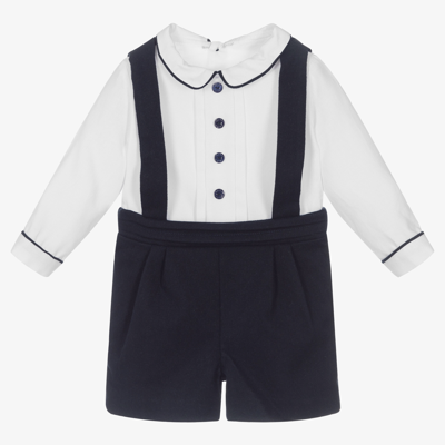 Patachou Babies' Boys Navy Blue & White Shortie