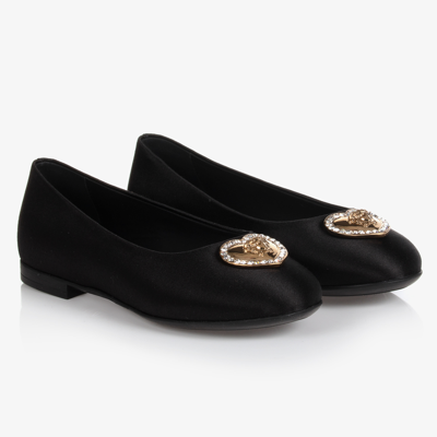 Versace Teen Girls Black Medusa Shoes