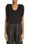 Alexander Wang Draped Shoulder Sleeveless Top In Black