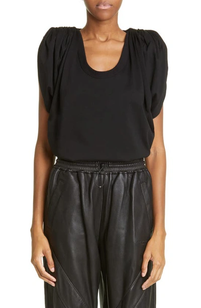 Alexander Wang Draped Shoulder Sleeveless Top In 001 Black