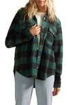 Billabong Forge Buffalo Check Fleece Shirt Jacket In Evergreen