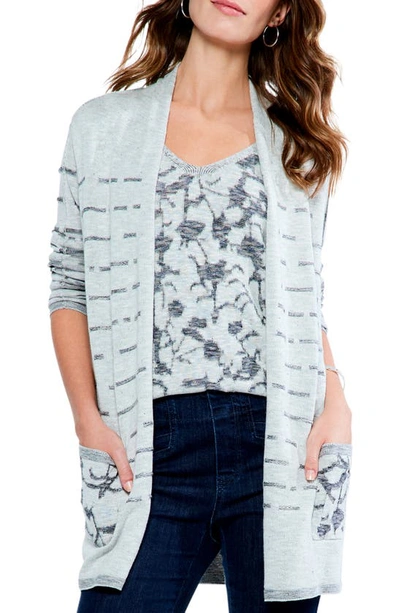 Nic + Zoe Shadow Gardan Open Front Cardigan In Grey Multi