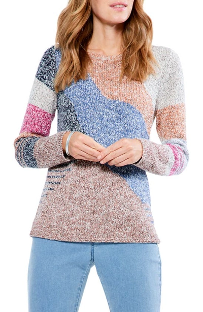 Nic + Zoe Orchard Stroll Colorblock Crewneck Sweater In Nocolor