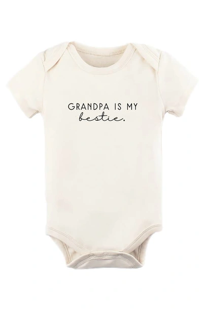 Tenth & Pine Babies' Grandpa Is My Bestie Organic Cotton Bodysuit In Natural