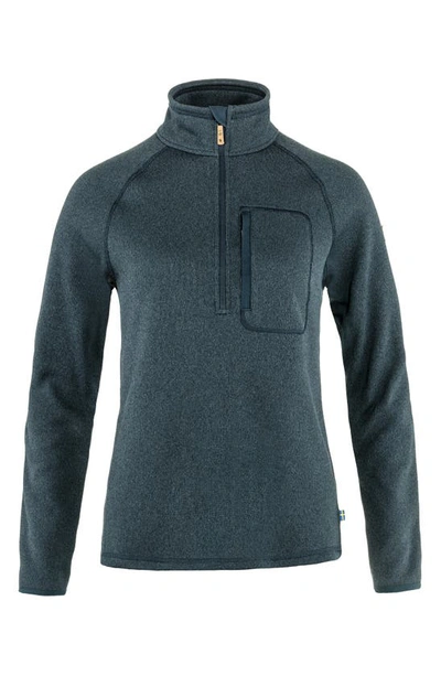 Fjall Raven Ovik Half-zip Fleece Pullover In Navy