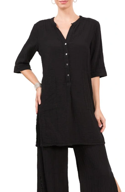 Everyday Ritual Kinsley Cotton Gauze Tunic Top In Black