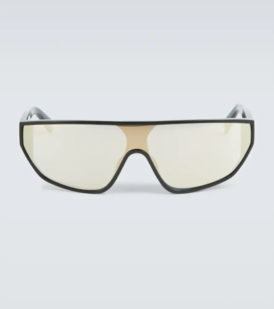Celine Mask-shaped Sunglasses In Shiny Black / Smoke
