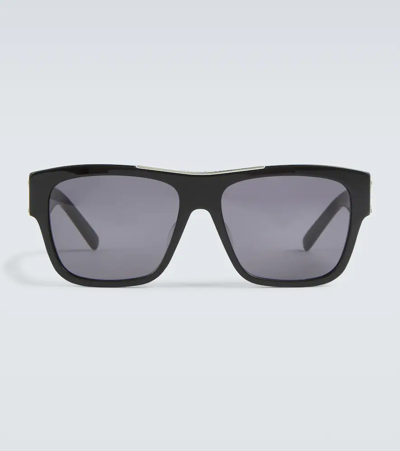 Givenchy 4g Square Sunglasses In Shiny Black / Smoke