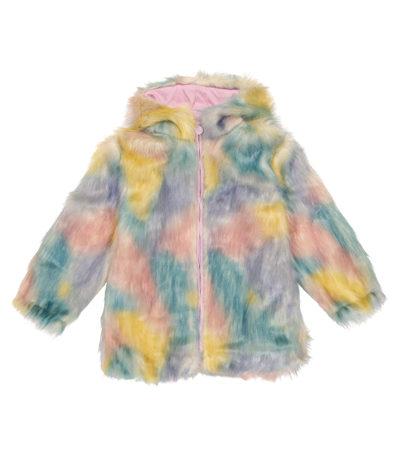 Stella Mccartney Kids' Faux Fur Jacket In Blue