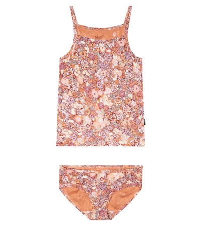 Molo Kids' Janice Tank Top And Briefs Set In Bloom
