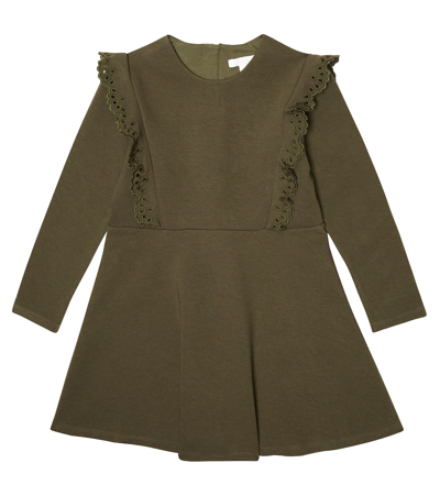 Chloé Kids' Ruffled Dress In Green