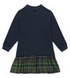 Il Gufo Cotton-blend Dress In Blu/verde Trasparente