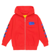 Off-white Printed Cotton Zip-up Hoodie In Red Blue
