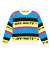 OFF-WHITE LOGO STRIPED WOOL-BLEND SWEATER
