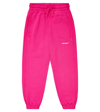 Off-white Logo Cotton Jersey Sweatpants In Fuchsia White