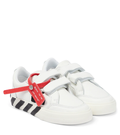 Off-white Kids' Low Vulcanized Leather Trainers In White