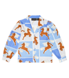 Mini Rodini Printed Cotton Shirt In Blue