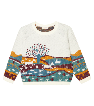 Louise Misha Jacquard Wool-blend Sweater In Cream