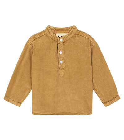 Molo Baby Enoz Corduroy Cotton Shirt In Earthy