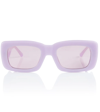 Attico X Linda Farrow Marfa Rectangular Sunglasses In Pink/ Pink