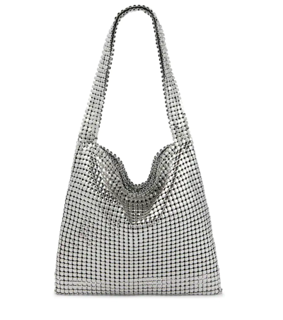 Paco Rabanne Pixel Chainmail Shoulder Bag In Silver