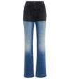 PETER DO TWO-TONE HIGH-RISE STRAIGHT JEANS