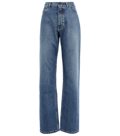 Alaïa High-rise Jeans In Bleu Jeans