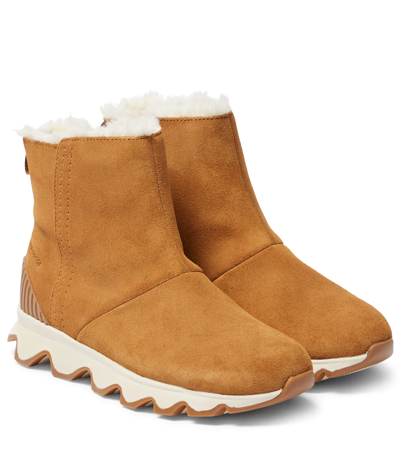 Sorel Kinetic Suede Ankle Boots In Camel Brown, Na