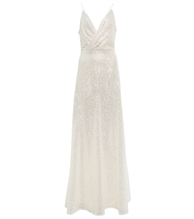 Costarellos Kristina Sequined Tulle Gown In Off White