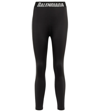 Balenciaga Sport Logo Stretch-jersey Leggings In Black/grey
