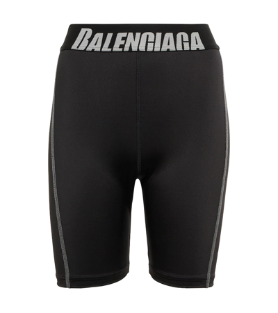 Balenciaga Logo-waistband Cycling Shorts In Black