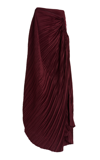 Cult Gaia Women's Iza Pleated Satin Maxi Skirt In Burgundy