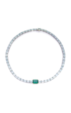 YI COLLECTION DEMETER 18K YELLOW GOLD EMERALD; AQUAMARINE NECKLACE