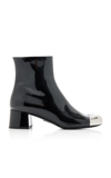 PRADA MODELLERIE METAL-TIPPED LEATHER ANKLE BOOTS