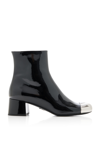 Prada Triangle Logo Plaque Boots In Black