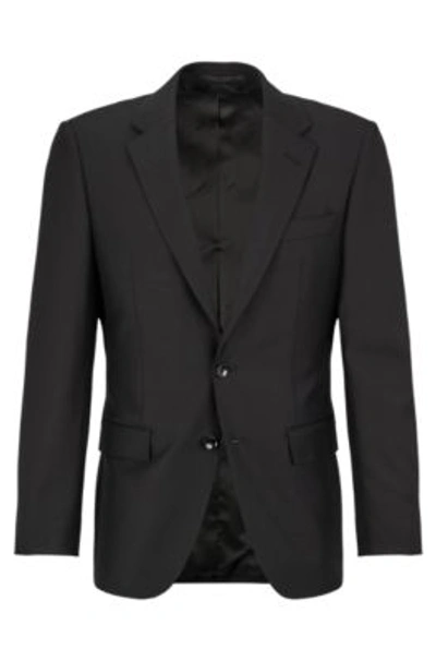 Hugo Boss Single-breasted Jacket In Stretch Wool In Dark Blue