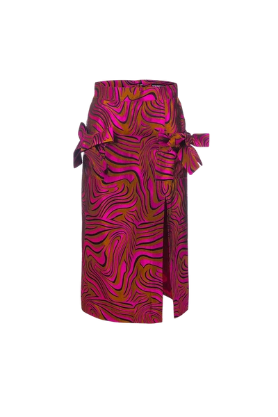 Andreeva Raspberry Printed Skirt In Red