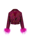 Andreeva Raspberry Marilyn Jacket With Feathers
