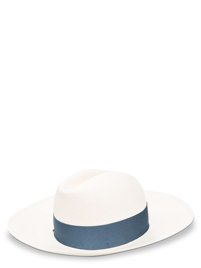 Borsalino Bow Ribbon Hat In Blue