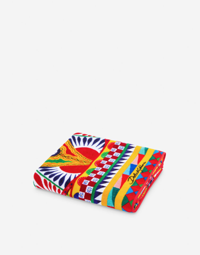 Dolce & Gabbana Terry Cotton Bath Towel In Multicolor