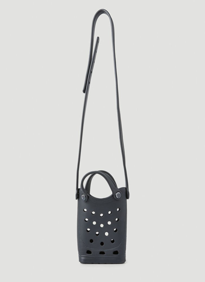 Balenciaga X Crocs Mini Perforated Rubber Cross-body Bag In Black
