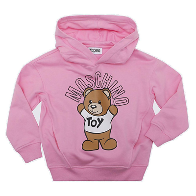 Moschino Kids Teddy Bear Printed Long Sleeved Hoodie In Sweet Pink