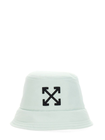 Off-white Bucket Hat With Logo In Verde