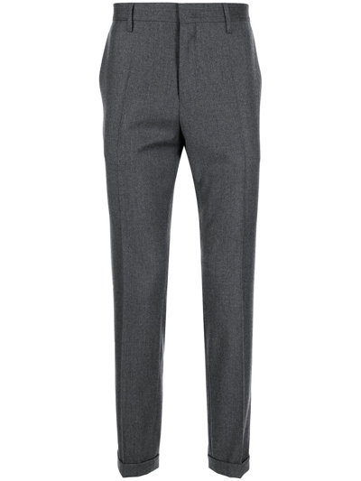 Paul Smith Pressed-crease Wool-blend Tailored Trousers In Grey