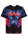 VERSACE JEANS COUTURE T-SHIRT WITH GALAXY PRINT BLACK